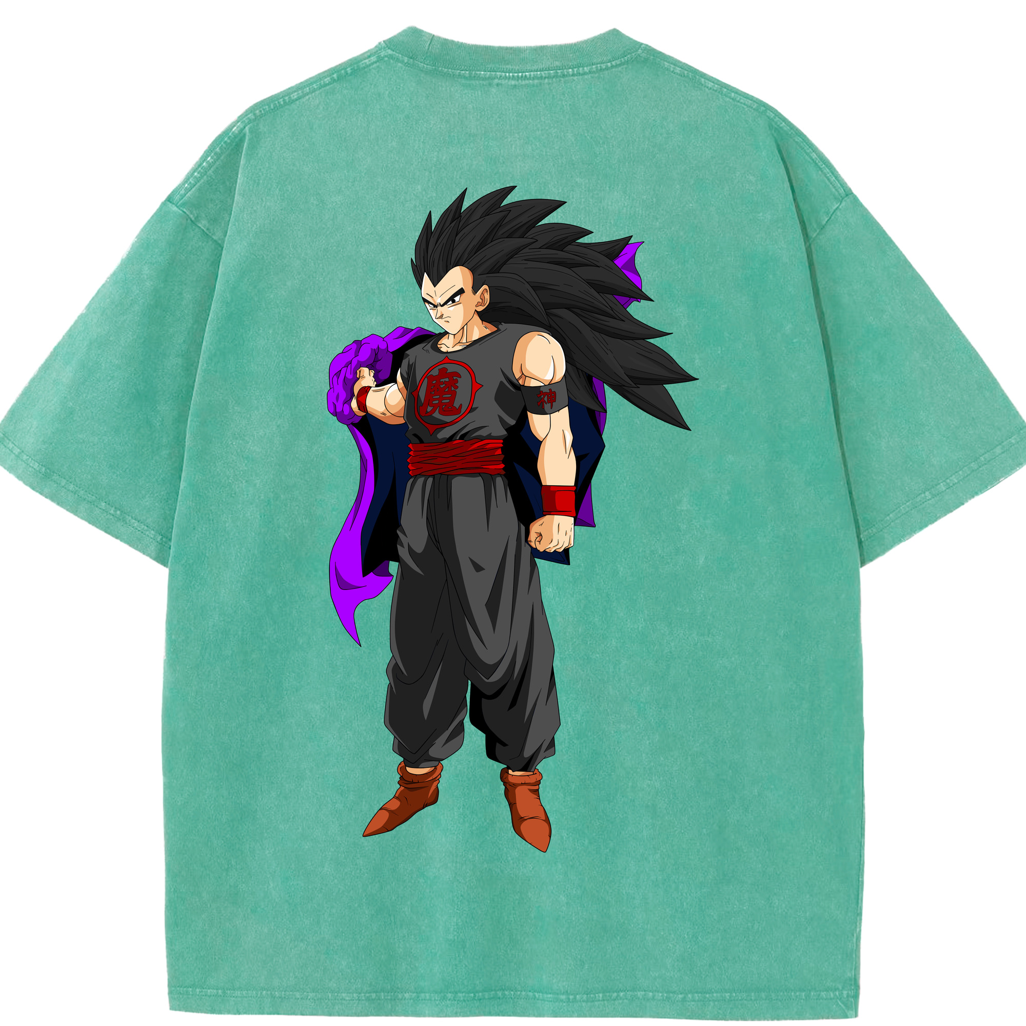 （画像用） ドラゴンボール ベジータ四世（Bejīta Yonsei）DRAGON BALL Vegeta IV 綿100% ヴィンテージ風 半袖Tシャツ（背面プリント）